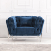 Divano in tessuto blu di design europeo per la casa