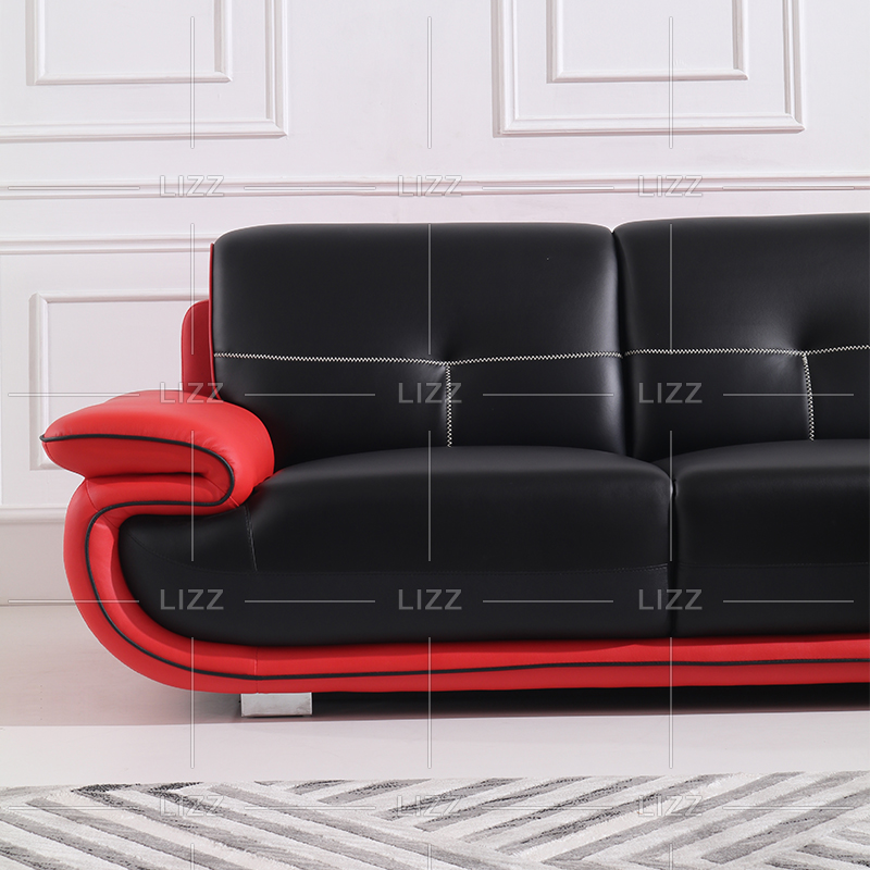Divano da soggiorno tradizionale grande rosso e nero