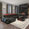 Divano Componibile Led in Pelle Leisure con Porta Tv