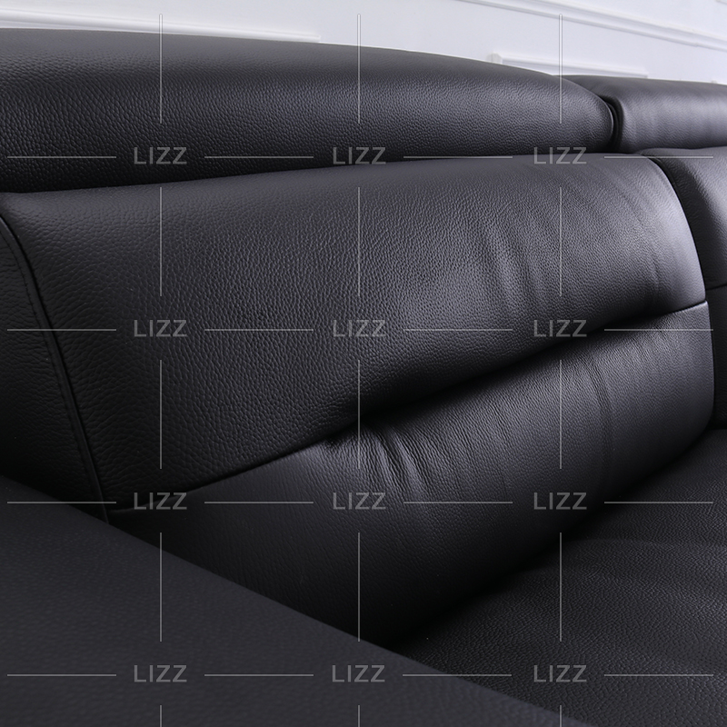 Set di mobili Divano reclinabile in pelle nera
